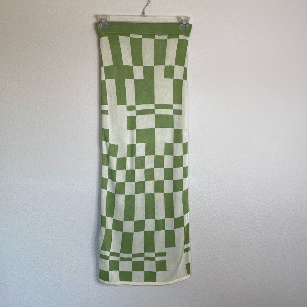 Paloma Wool green geometric maxi pencil skirt women’s medium EUC